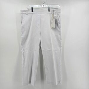 Zac & Rachel Womens Optic White Stretch Ankle Pants Size 12 NWT